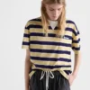 Bayadere Striped Lisle Cotton T-Shirt