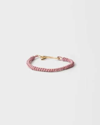 Braided Nappa Leather Bracelet with Metal Ornament