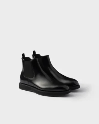 Brushed Leather Chelsea Boots