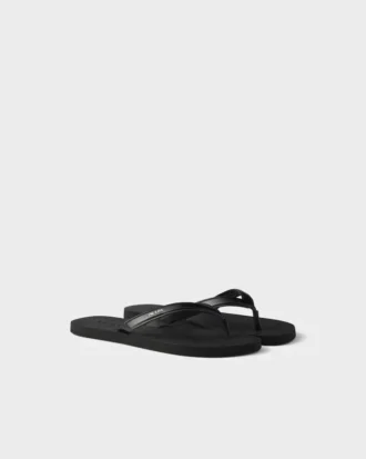 Brushed Leather Flip-Flops