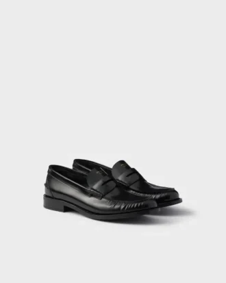 Brushed Leather Loafers