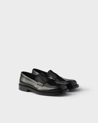 Brushed Leather Loafers