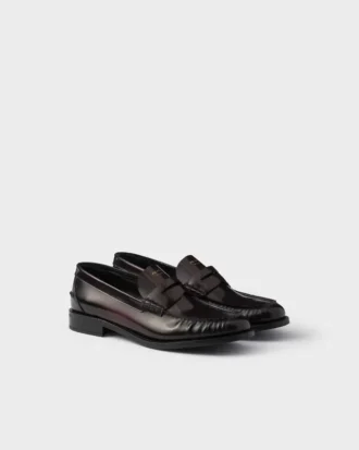Brushed Leather Loafers