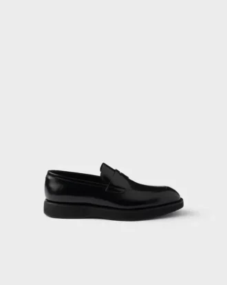 Brushed Leather Loafers