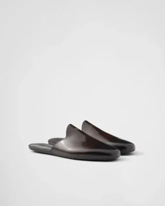 Brushed Leather Slippers