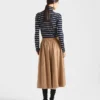 Camel-Hair Circle Midi-Skirt