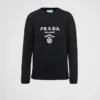 Cashmere and Wool Prada Logo Crew-Neck Sweater