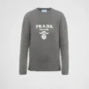 Cashmere and Wool Prada Logo Crew-Neck Sweater