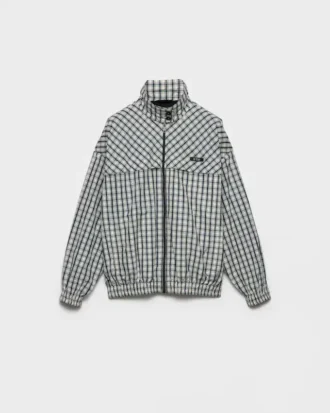 Checked Chambray Blouson Jacket