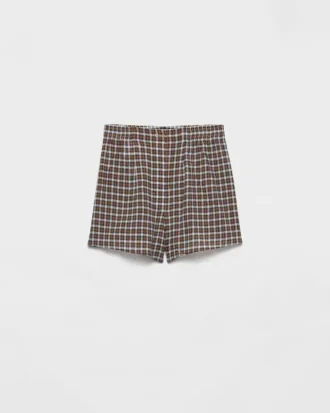Checked Georgette Shorts