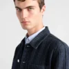 Chevron Denim Blouson Jacket