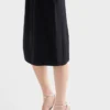 Chevron Wool Midi Skirt