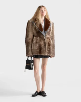 Chevron Wool Mini Skirt