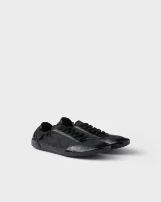 Collapse Re-Nylon and Leather Sneakers