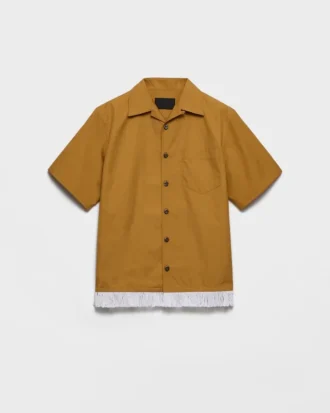 Cotton Blend Fringed Bowling Shirt