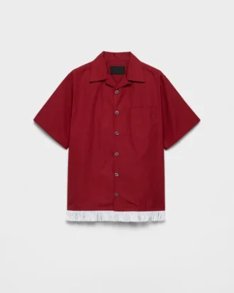Cotton Blend Fringed Bowling Shirt