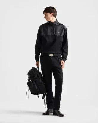 Cotton Fleece Pants with Re-Nylon Details