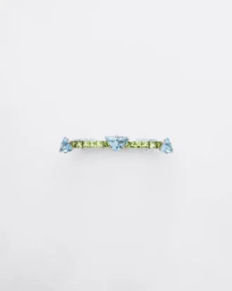 Couleur Vivante Bracelet – White Gold with Aquamarine and Peridot