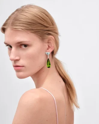 Couleur Vivante Pendant Earrings – White Gold with Aquamarine, Peridot and Diamonds