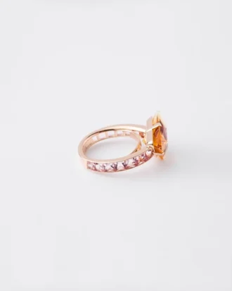 Couleur Vivante Solitaire Ring – Rose Gold with Citrine and Morganite