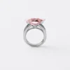 Couleur Vivante Solitaire Ring – White Gold with Morganite and Aquamarine