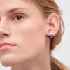 Couleur Vivante Stud Earrings – White Gold with Amethyst