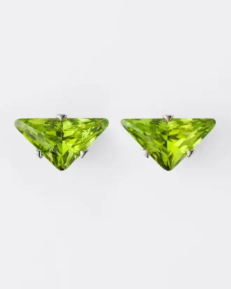 Couleur Vivante Stud Earrings – White Gold with Peridot