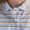 Cropped Striped Piqua Polo Shirt