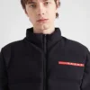 Cropped Technical Knit Puffer Jacket