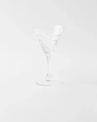 Crystal White Wine Glass – Triangles