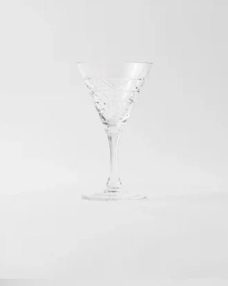 Crystal White Wine Glass – Triangles