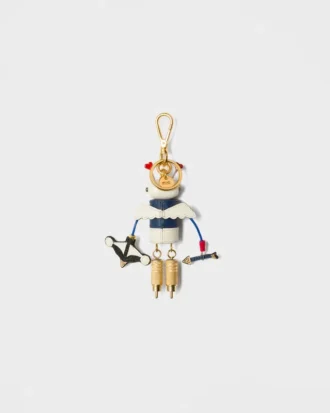 Cupido Saffiano Leather Keychain Charm