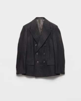 Double-Breasted Wool Blend Jacket