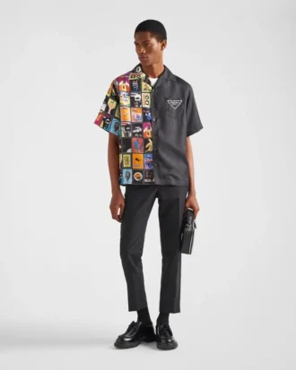 Double Match Silk Twill Shirt