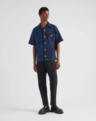 Double Match Washed Denim Shirt