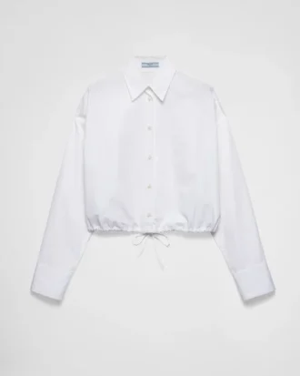 Drawstring Poplin Shirt