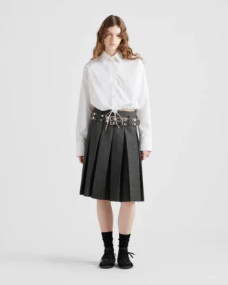 Drawstring Poplin Shirt