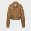 Embroidered Chevron Blouson Jacket