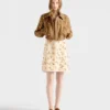Embroidered Chevron Mini-Dress