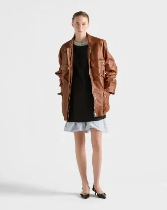 Embroidered Double Shantung Dress