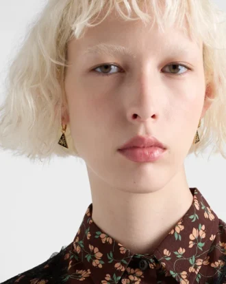 Enameled Metal Earrings