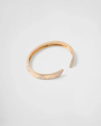 Eternal Gold Bangle Bracelet in Yellow Gold with Pava Diamonds