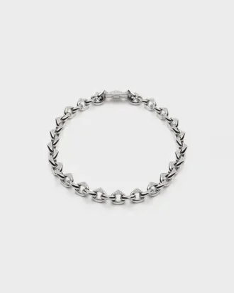 Eternal Gold Chain Necklace in White Gold with Pava Diamonds