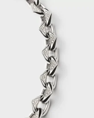 Eternal Gold Chain Necklace in White Gold with Pava Diamonds