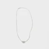 Eternal Gold Micro Triangle Pendant Necklace in White Gold and Diamonds