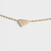 Eternal Gold Micro Triangle Pendant Necklace in Yellow Gold and Diamonds