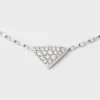 Eternal Gold Mini Triangle Pendant Necklace in White Gold and Diamonds