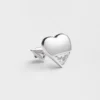 Eternal Gold Nano Heart Single Earring in White Gold with Laboratory-Grown Diamond