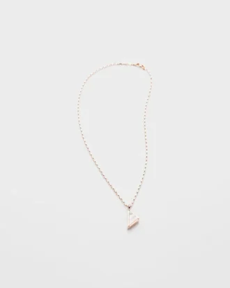 Eternal Gold Pendant Necklace in Rose Gold with Diamonds and Mother-Of-Pearl