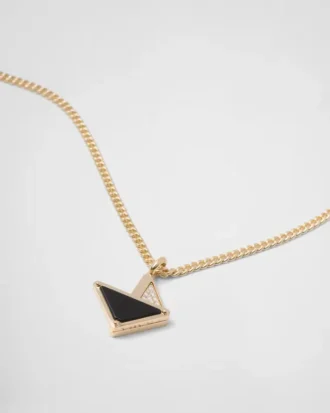 Eternal Gold Pendant Necklace in Yellow Gold with Diamonds and Onyx